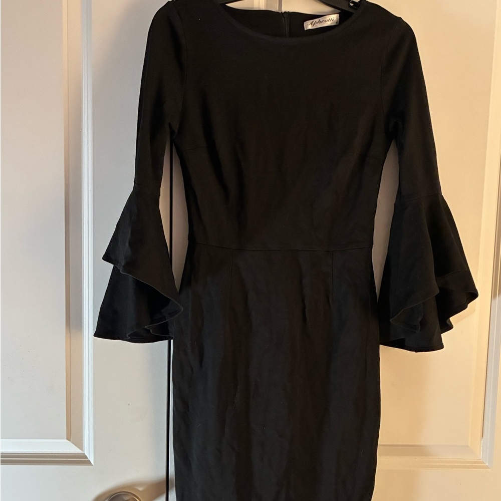 Aphratti Sophisticated Black Long Sleeve Dress Size Small